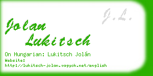 jolan lukitsch business card